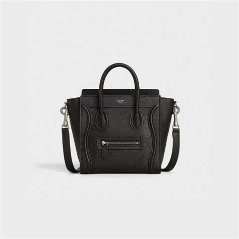 celine paris nano luggage smooth black|Celine nano luggage for sale.